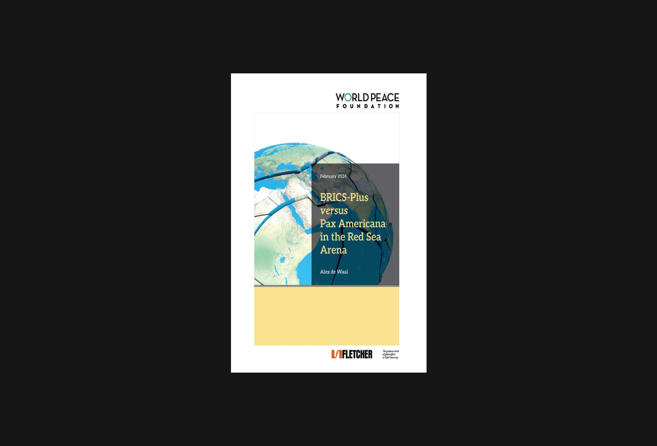 Cover of paper, BRICS-Plus versus Pax Americana in the Red Sea Arena.